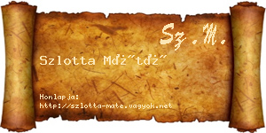 Szlotta Máté névjegykártya